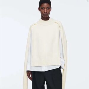 NWT COS 100% wool cape sweater